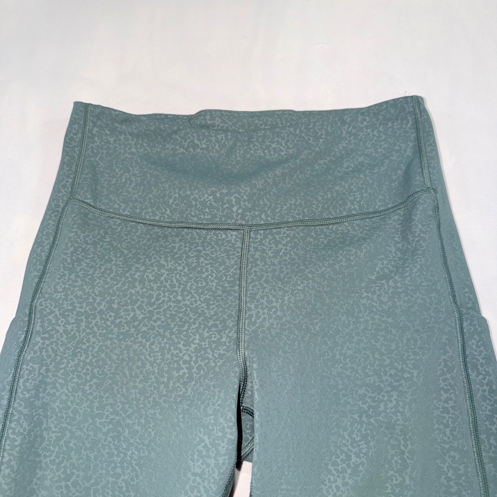 Athleta Ultimate Stash Pocket Embossed 7/8 Tight Womens S Teal Green Leggings - Picture 2 of 9